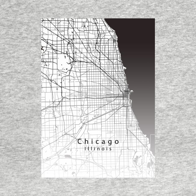 Chicago Illinois City Map by Robin-Niemczyk